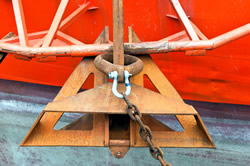 A Delta Anchor as seen on a offshore drilling vessel