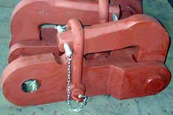 Pelican Hooks can be used to secure anchor chains on deck